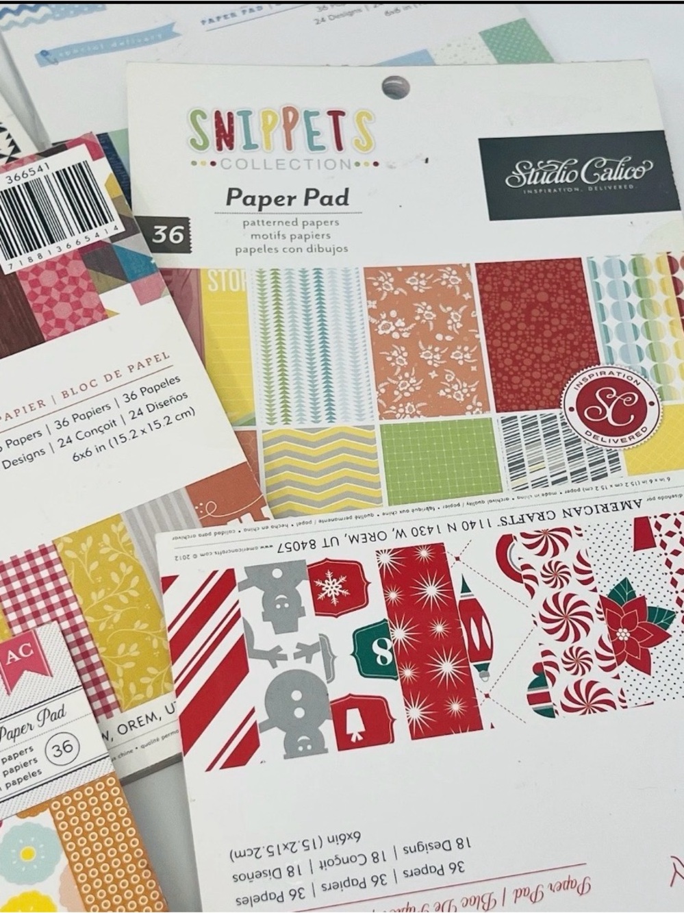 Scrapbooking Paper Pad Lot 6x6 Mixed Brands a Lot of 8 New & Used - Picture 4 of 6